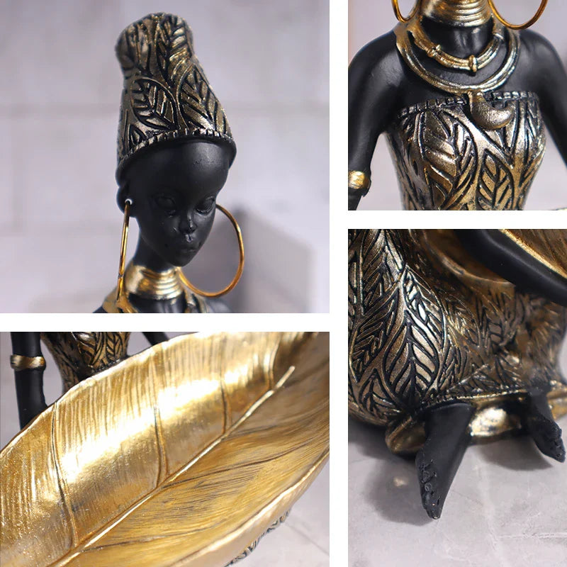 Graceful African Girl Sculpture